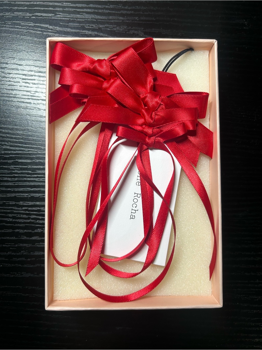Simone Rocha Red Ribbon Bow Drop Earrings - Picture 4 of 4